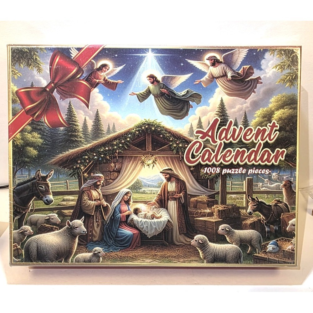 Merry Christmas Puzzles Advent Calendar Nativity Scene 1008 pc. Jigsaw Puzzle